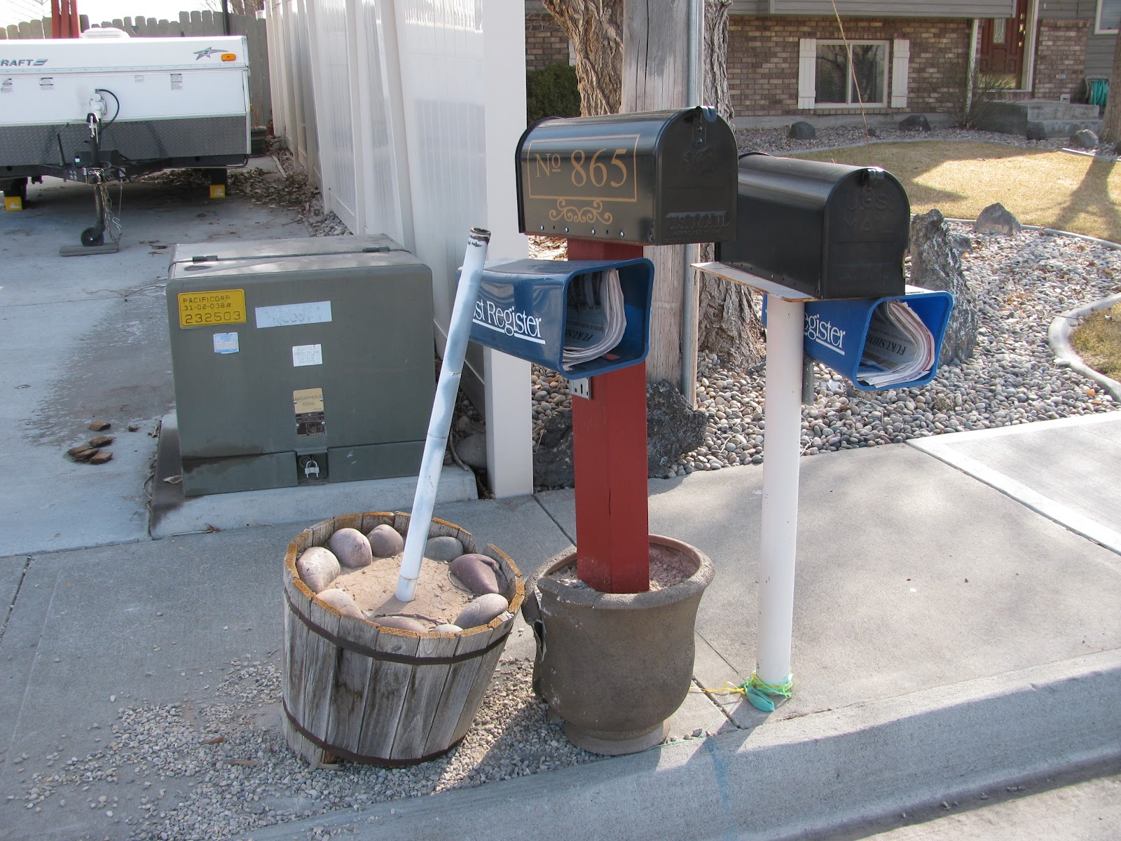 Controlling My Chaos White Trash Mailbox