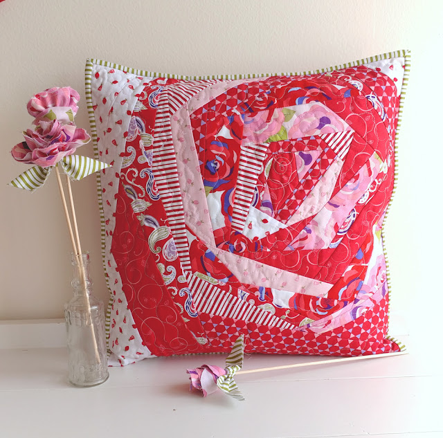 abstract rose pillow