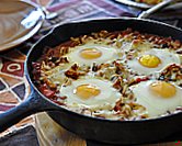 Refried Bean Sauce with Eggs on Top