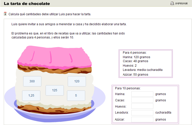 Factor Constante De Proporcionalidad Pastel De Chocolate