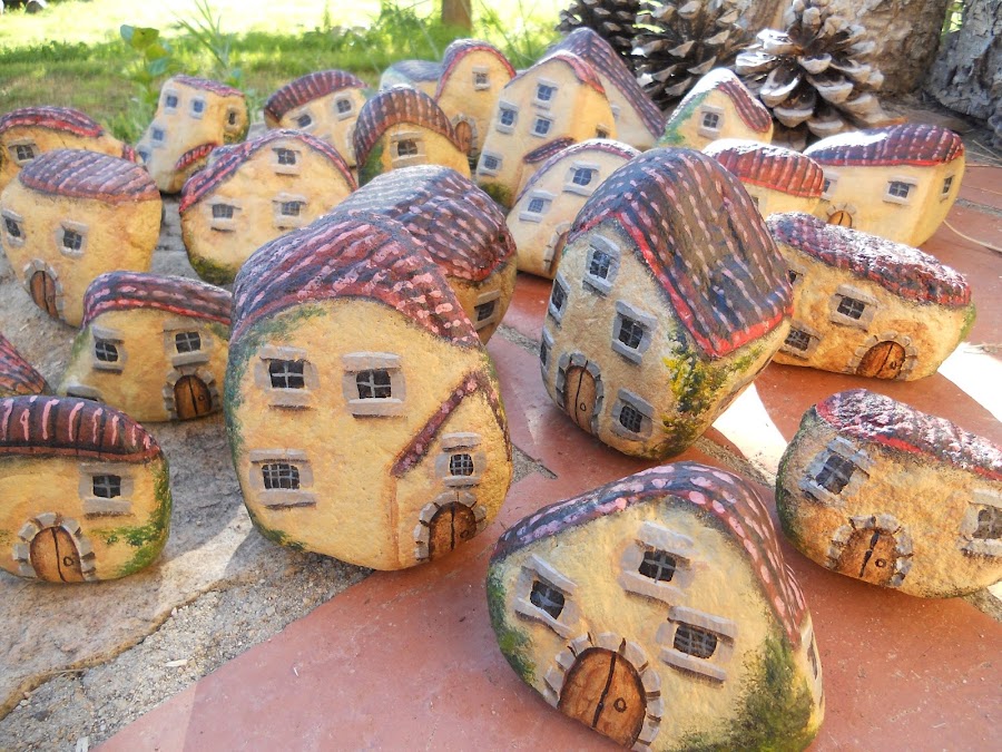 Belén pintado en piedras