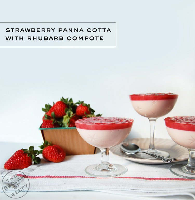 Strawberry Panna Cotta with Rhubarb Compote | The Bedlam of Beefy