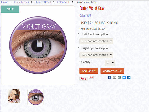 Fusion Violet Gray Lens