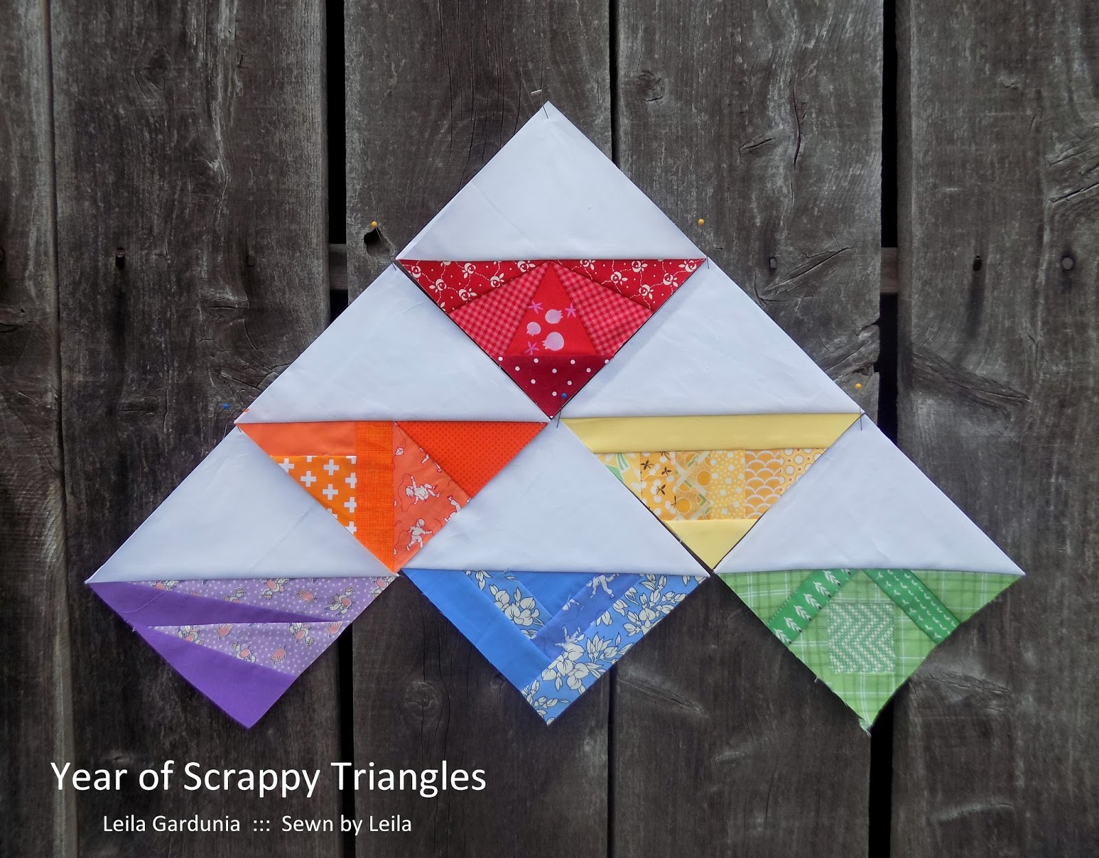 Sewn by Leila Gardunia Year of Scrappy Triangles