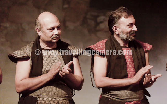 Recently play 'Andha Yug' was showcased in Kotla Firozshah (21st, 22nd, 23rd Oct, 2011). This was directed by Dharmvir Bharati at same place in 1962 and now Bhanu Bharati is directing it in different style.  This is a presented by Sahitya Kala Parishad and Department of Art, Culture & Languages, Government of Delhi. Here are some photographs from this play...Mr. Zakir Husain has played the role of Sanjaya !!!As an active actor on stage since 1982, Zakir Husain has worked with eminent directors like Barry John, Bm Shah, Prasanna, Mohan Maharishi and Anamika Haksar. He has emerged as a major actor on screen with crucial roles in notable films like 'Not a love story', 'Ajab Prem ki Gazab Kahani', 'Sarkar'. A graduate in political science, he joined SRC Repertory in 1988. As a student at NSD and then as a member of its repretory he has acted in many a significant plays like 'Toba Tek Singh', 'Karmavali',  and 'Einstien'. He has acted as Sanjay in Ramgopal Bajaj's Andha Yug in 1993.This group of artists used to come after regular interval to describe the situation in form of a song with wonderful music in background !!!Gandhari (Uttra Baokar), Dhritrashtra (Mohan Maharishi) and Vidur (Ravi Khanwilkar) !!!Uuttra Baokar passed out from NSD in 1968. A trained classical vocalist, she has acted in television, cinema, and theatre. With the NSD Repretory alone she acted in over 40 plays which included masterpieces like  - Jasma Oan, Othello, Macbeth, Caucasian Chalk Circle, Three Penny Opera and Adhe Adhure. She is one of the most cerebral thinkers on stage and  widely admired for her passion & restraint she brings in her craft.In 1984, Ms Baokar was honored with the Sangeet Natak Adademi award for her contributions in acting in Hindi Theatre. She received National Film Award as Best Supporting Actress in Mrinal Sen's 'Ek Din Achank' in 1989. She has played Gandhari in tow previous productions of Andha Yug by MK Raina.A familiar face on screen, Ravi Khanwilkar is one of the most eminent graduates of NSD. Having worked with it's Repretory for ten years, Ravi has worked with Ebrahim Lakazi, Bansi Kaul, MK Raina, BV Karanth, Amal Allana, Ranjit Kapoor, and Fritz Benewitz. He is a part of many popular serials like CID, Haqeeqat, Hip Hip Hurrey and he has acted in lot many bockbusters like Once upon time in Mumbai, Ek Hasina thi, Taare Zameen Par, and Delly Belly. Having acted as Vidura in Andha Yug earlier, he is reappeared again in 2011..Mohan Maharishi has lived a life devoted to theatre. An acknowledged great, hisversatility and genius has included acting, direction, design, translation, playwriting and theatre productions. One of the earliest graduate from the National School of Drama, he went on to helm the institution in 1980s. He has nurtured many institutions as an academic and mentor. In recognition of his services to theatre, he was honored with Sangeet Natak Adademi Award in 1992. From Indian Classics to Greek Tragedies, from Sakespeare's mastrepieces to Modern Indian and International literature his oeuvre has transcended genres. Having acted as Sanjaya in the Andha Yug production in 1973, he played Dhritrashtra in 2011.
Andha Yug is a wonderful creation of Mr. Dharamvir Bharati. (1926-1997). He represents the second wave of Modernizers of Hindi Literature. He set standards in whatever we wrote or did. Born and Brought up in Allahabad, he was a brilliant student, earning his Ph.D and then teaching literature at university there.Andha Yug in Dharamvir's words - 'represents the beginning of the tradition of verse plays' in Hindi. First performed as radio play in 1953, it has been widely acclaimed in all its stage adaptations. According to Girish Karnad, it is one of the great Indian plays in last millennium. Eminent and aspriing directions have come back to Andha Yug again and again. Appreciated by connoisseurs, it is said that Javaharlal Nehru was hugely moved by Mr. Alkazi's first production in 1963, also held in Kotla Firozshah.Two Praharis in the background are acted by Mr. Amitabha Srivastava and Kuldeep Sareen.Amitabha is an economist by training, who took a major step in his career to emerge as a talented graduate out of NSD. A multifaceted personality, he has been acting since 1971. On Stage in over 100 plays he has acted for many eminent directors. Khamosh Adalat Jari hai, Waiting for godot, Mukhyamantri, Ashadh ka ek din, tughlaq, and mahabhoj are some classics he has acted in...Here is second Prahari Mr. Kuldeep Sareen ...Kuldeep has been active in theatre for over fiteen years now. An actor with NSD Repretory for five years, he has made breakthroughs in screen recently. Don, Black, Striker and Karzz are some of the his major films. He has also acted in TV serials like - kumkum and Agle Janam Mohe Bitiya hi Kijo.During the play Gandhari talks to Krishna where it was not a character. Just sound of Krishna was recorded and krishna's voice was done by Mr. Om Puri... Do I need to introduce Om Puri?Iconic Actor Om Puri is graduate from NSD and has done diploma from FTII, Pune...Role os Kripacharya was played by Mr. Govind Ballabh Pandey...Ph.D. in Hindi Drama, Govind Ballabh Pandey is trained musician from Gandharva Mahavidyalaya. As a composer he has given music in Aks, Tamasha, indersabha, Gashiram Kotval. In Cinema he has acted in Chintuji, Do duni char, Band Baja Barat and Akrosh. In theatre, he has appeared in major production like Janeman, Seemapur, Deewar mein khidki Rehti hai and Shortcut....Ashwatthama was performed by Teekam Joshi... and it was a wonderful performance...Teekam was seven when he first appeared on Stage. Since then he has been a constant, presence in theatre and has acted in over 90 plays. Widely admired, he has won the prestigious Sangeet Kala Academi Award for Young Actor in 2009-10. Trained in Martial Dance art form of Chau, he is a post-graduate from NSD.Voice of Vyas was recorded by Mr. Govind Namdeo... who is again a popular actor who has done more than 30 plays while working with NSD Repertory. His lead act in Othelo, Shahbuddeen in Tughlaq, Datta babu in Mahabhoj, Kapalik in Mattavilas, Sarfu in Begum ka Takiya and Ashwathama in Andha stohispowersasathinkingman'sactor.HistriumphsinhindifilmsincludeSatya,Viraasat,Satta,SarkarRajandrecentDumMaroDum.ThisplaywasperformedwithbestuseofKotlaFirozshahFort...Wholefortwasamazinglylitwithcolorfullightseverywhere...Cast of Andha Yug 2011aftercompletionoftheactatKotFirozshah, Delhi, INDIAMr. Manishakar Ayer presenting flowers to maincaststandingin front of thousands of audiences in Delhi..Amitabha and Kuldeep who played the role of Praharis...I am not aware of her name but remember that she used tocome on Delhi Doordarshan...