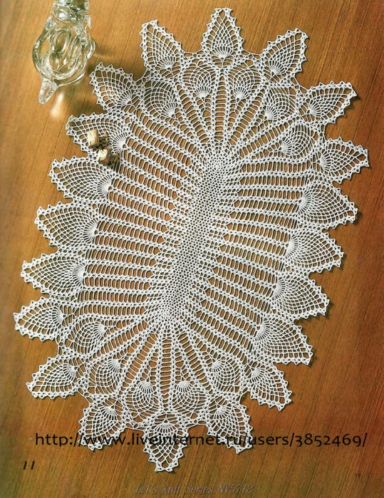 مفارش كروشيه بيضاوى بالباترون عمايل ايديا