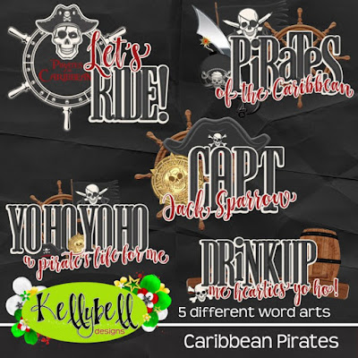 Caribbean Pirates word art