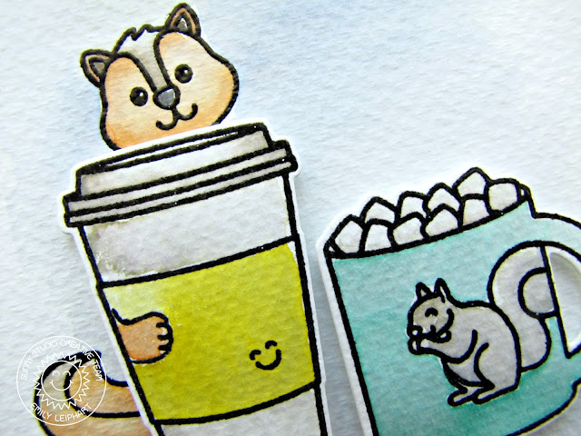 Sunny Studio Stamps: Mug Hugs Wishing You A Cup of Cheer Squirrel Card by Emily Leiphart.