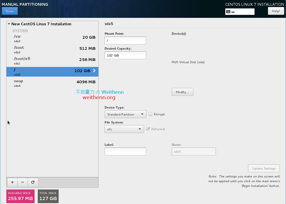 CentOS 7.4 基礎設定 (1) 安裝整合服務並建立一般使用者帳號 不自量力 の Weithenn