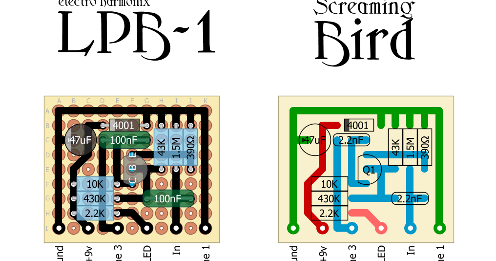 Perf and PCB Effects Layouts: Electro Harmonix LPB-1 (and its siblings)
