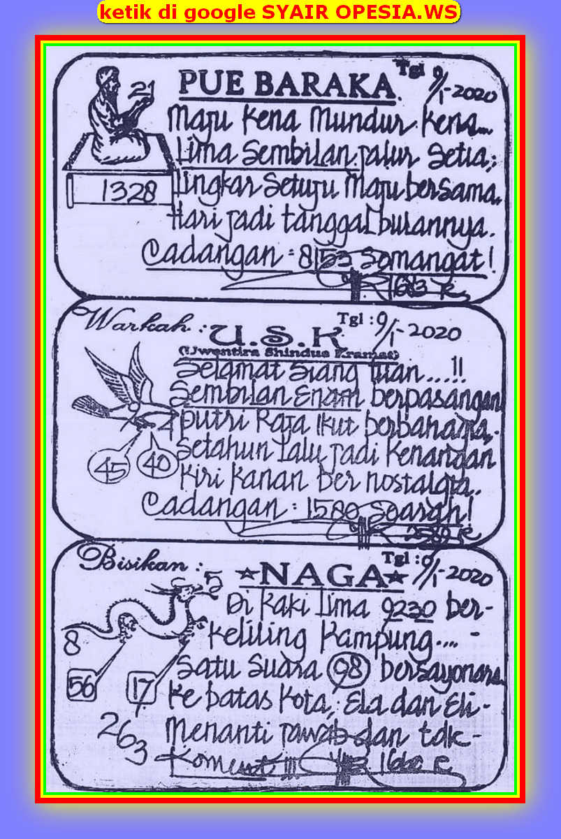 1 New Message Kode Syair Singapore 9 Januari 2020 Forum Syair Togel Hongkong Singapura Sydney