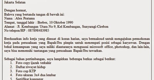 Contoh Surat Biasa 2019 Kumpulan Contoh Surat Dan Proposal