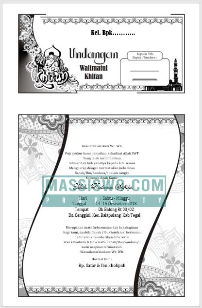 17+ Undangan Walimatul Khitan Format Word (Bisa di Edit) - Massiswo.Com