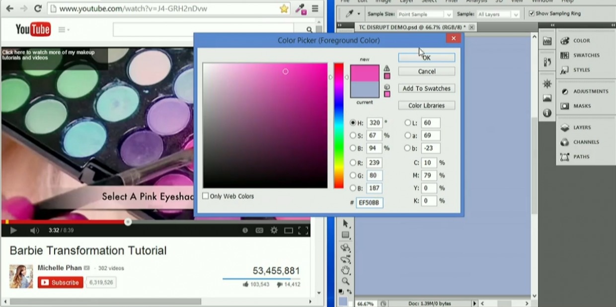 use color picker to pick your eyeshadow or lipstic color