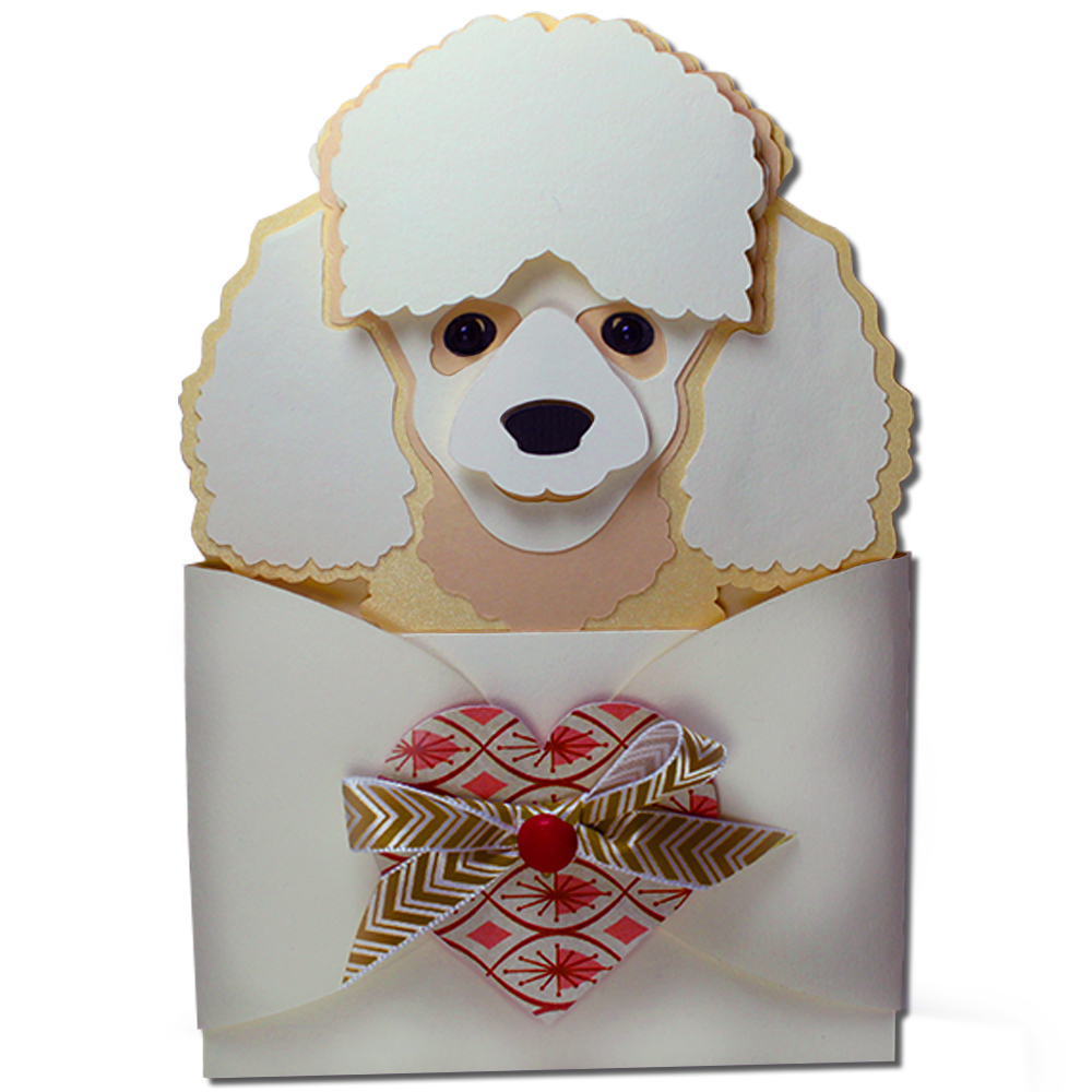 JMRush Designs Toy Poodle Hug Gift Card Holder