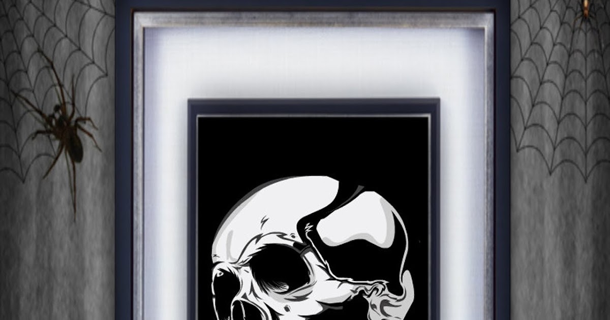 CJO Photo Printable Halloween Art 8x10 Framed Skull