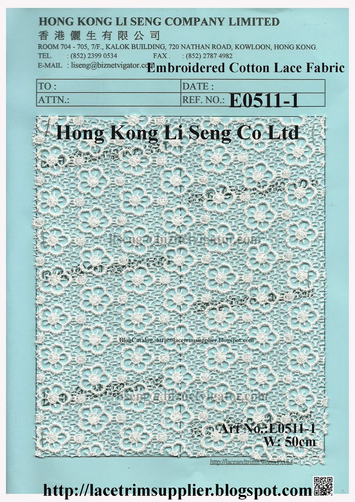 2014 New Lace Fabric Pattern Shown On - Hong Kong Li Seng Co Ltd