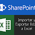 Importar y Exportar a Excel en SharePoint 