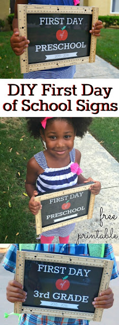 DIY first day of school signs with ruler frame the kids are getting ready to go back to school and these free printable signs are perfect for first day pictures Pre k 12th grade