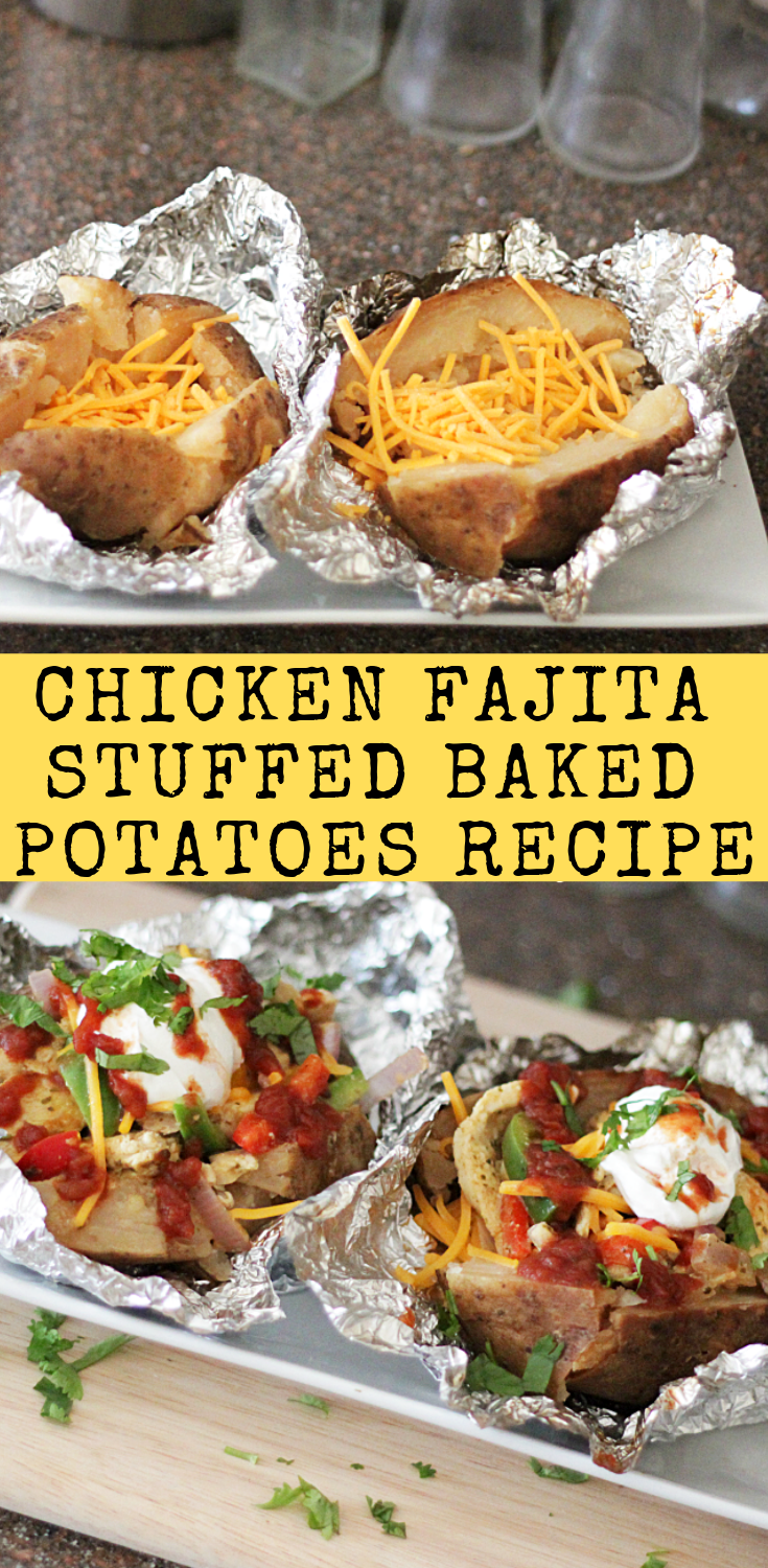 {Easy Family Meals} Chicken Fajita Stuffed Baked Potatoes Recipe | ALL ...