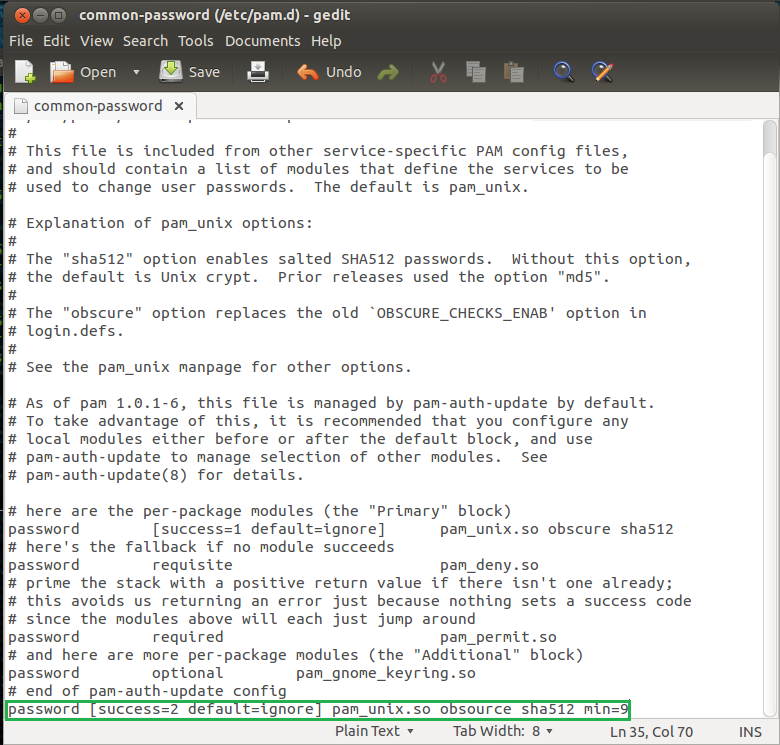 Membuat Minimal Password User Accounts ~ Muhammad Anwari