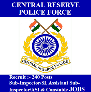 CRPF Answer Key 2017 | 240 Posts | SI, ASI & Constable Jobs | Sarkari Naukri Central Reserve Police Force, CRPF, freejobalert, Sarkari Naukri, CRPF Answer Key, Answer Key, crpf logo