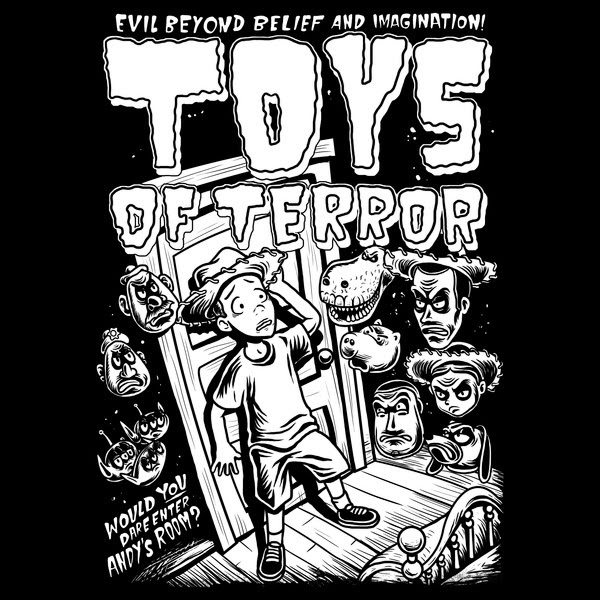 Today's T: 今日の呪われたオモチャたちが、アンディ少年に悪夢を見させる恐怖のハロウィンの「トイ・ストーリー」 Tシャツ