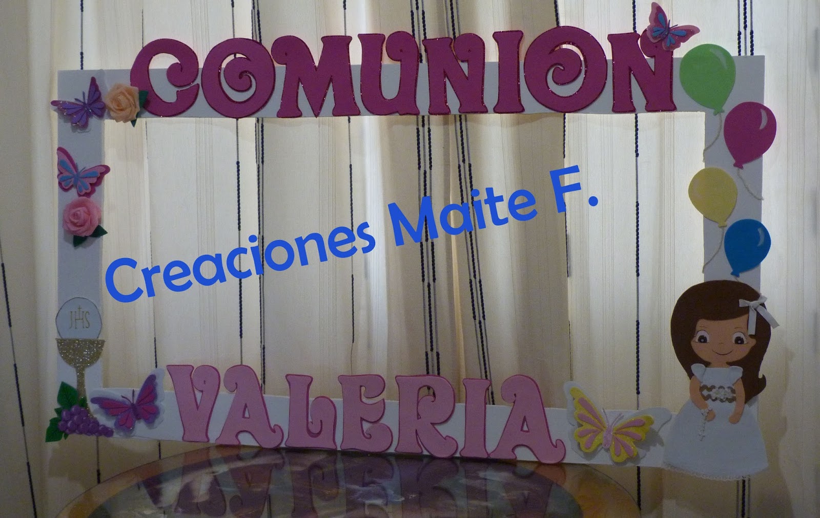 Manualidades y Creaciones Maite F.: MARCO GIGANTE PARA PHOTOCALL COMUNION