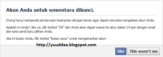 Ask, Facebook : Akun Anda untuk sementara dikunci | Cah Kudus