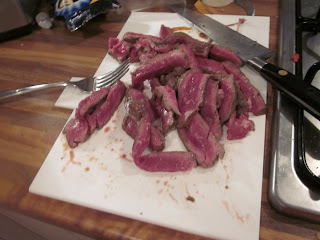Sliced steak