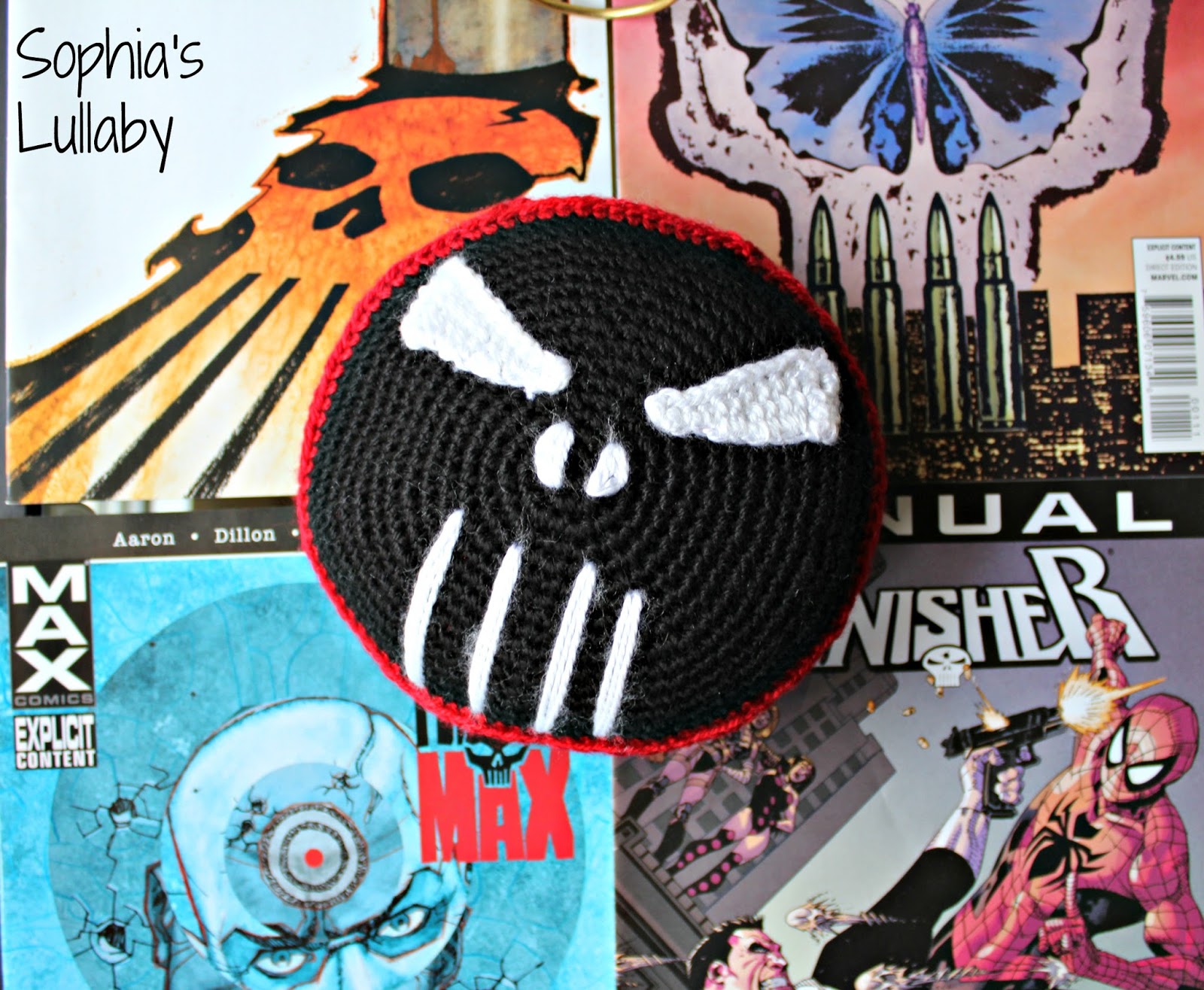 Sophia's Lullaby Punisher Crochet Cushion