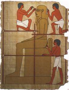 Vytváření sochy/publikováno z knihy Oživlý Egypt