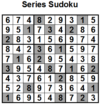 Series Sudoku (Fun With Sudoku #9) Solution