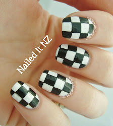 checkered nail art designs 1