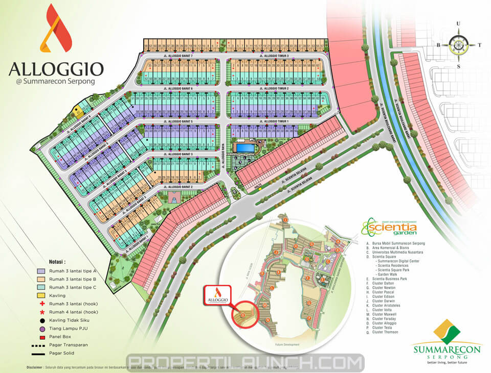 Peta Lokasi Cluster Alloggio @ Summarecon Serpong Peta Lokasi Cluster Alloggio @ Summarecon Serpong