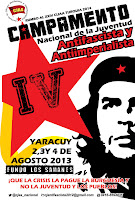 Cartel IV Campamento Nacional de la Juventud Aantifascista y Aantiimperialista Venezuela 2013