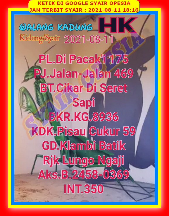 Syair Togel Hk 11 Agustus 2021 Forum Syair Asiktoto