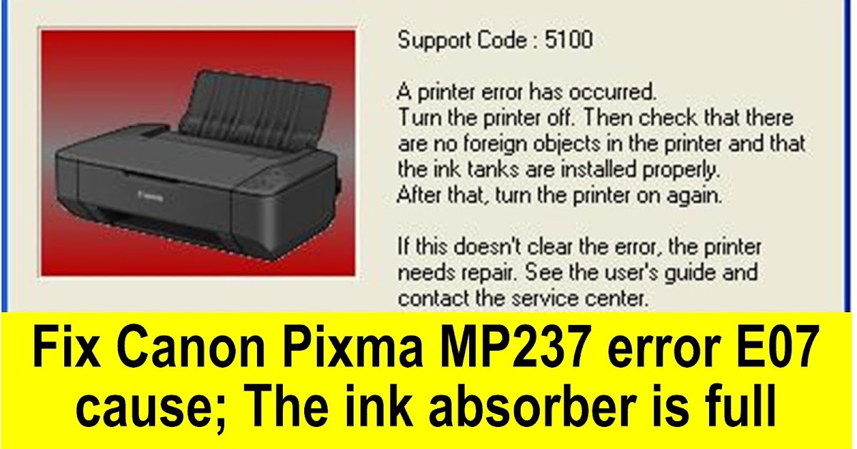 How to fix ink absorber is full on MP237