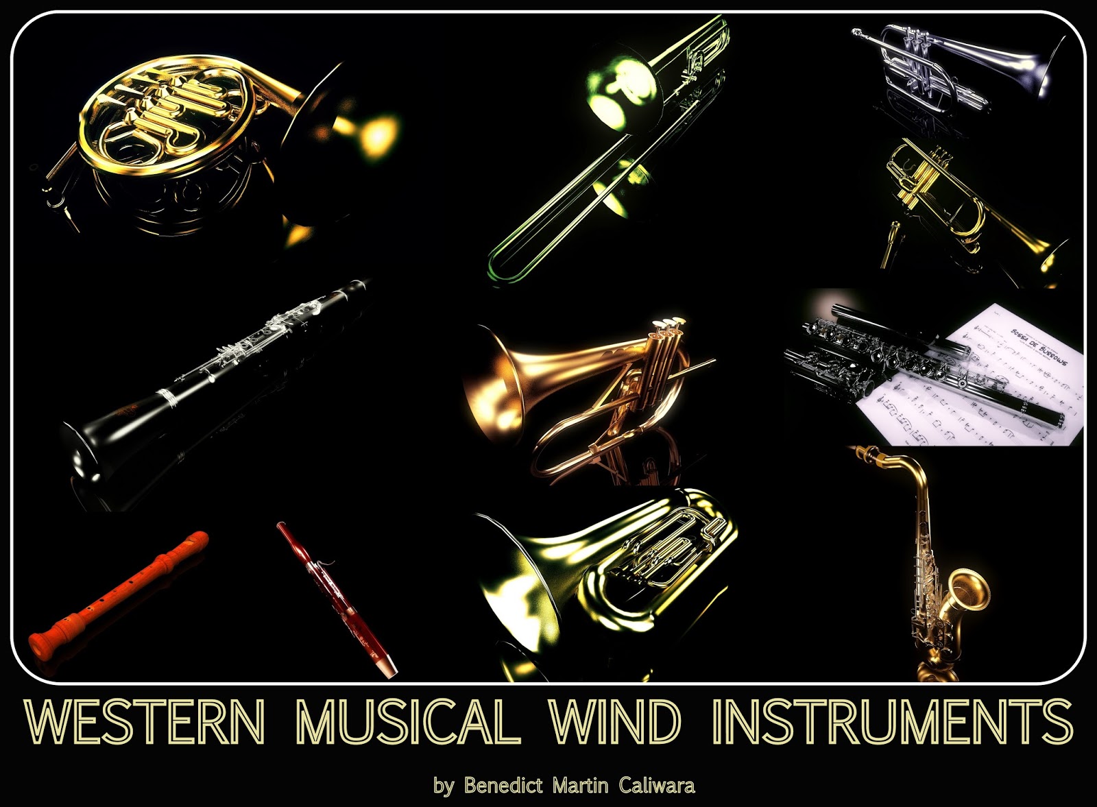 Western Musical Wind Instruments Visual Presentation