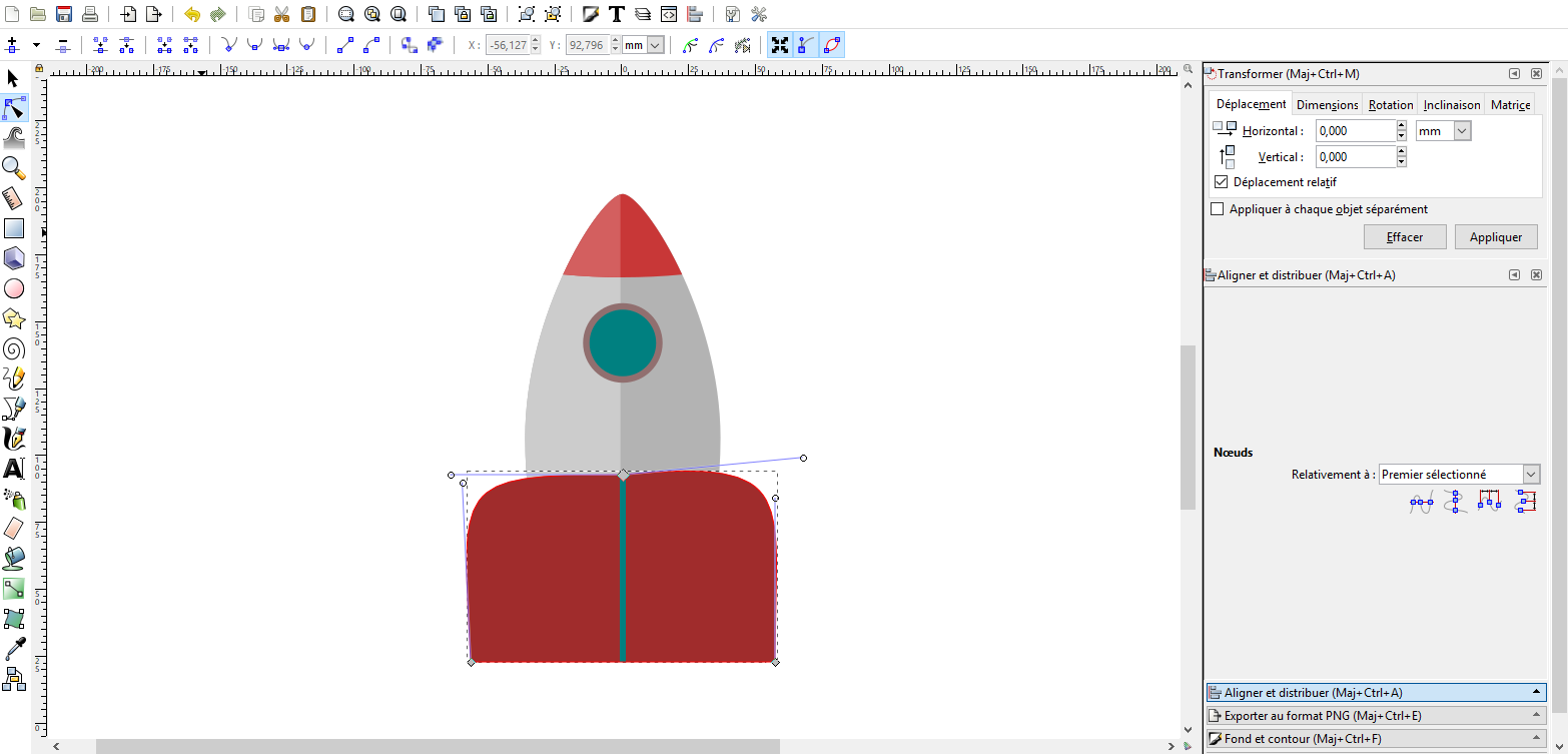 Dessiner une fusée facile avec Inkscape (en 9 étapes)