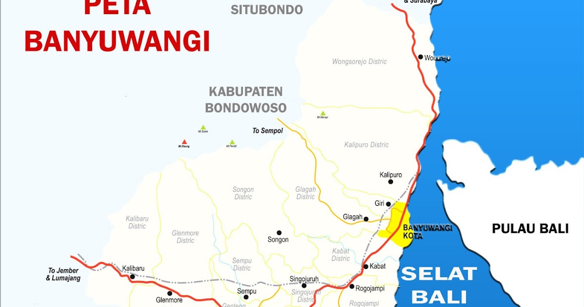  Peta  Kabupaten Banyuwangi Lengkap 24 Kecamatan Sejarah 