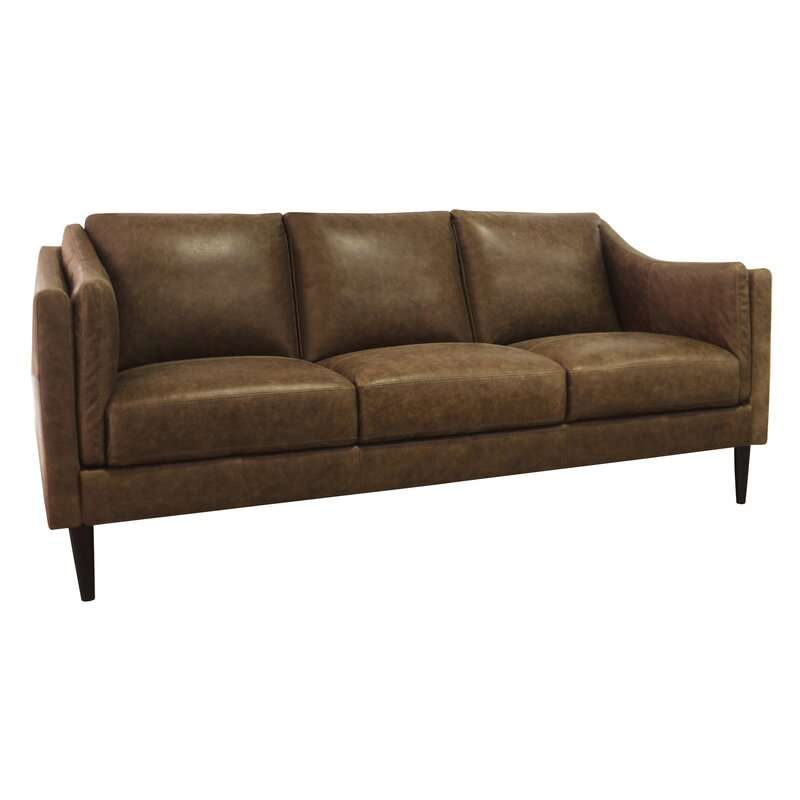 Review ﻿Carl Leather Sofa Rustic Sofas