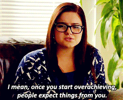 Alex, Modern Family, 'I mean, once you start overachieving, people expect things from you' gif