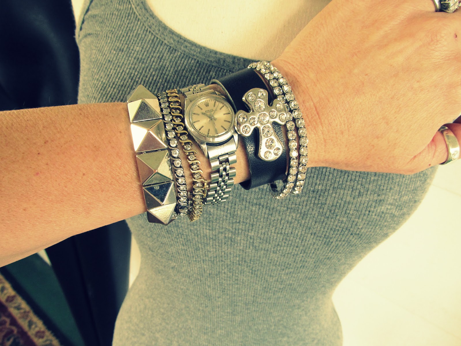 WobiSobi Rhinestone Cross Leather Bracelet, DIY