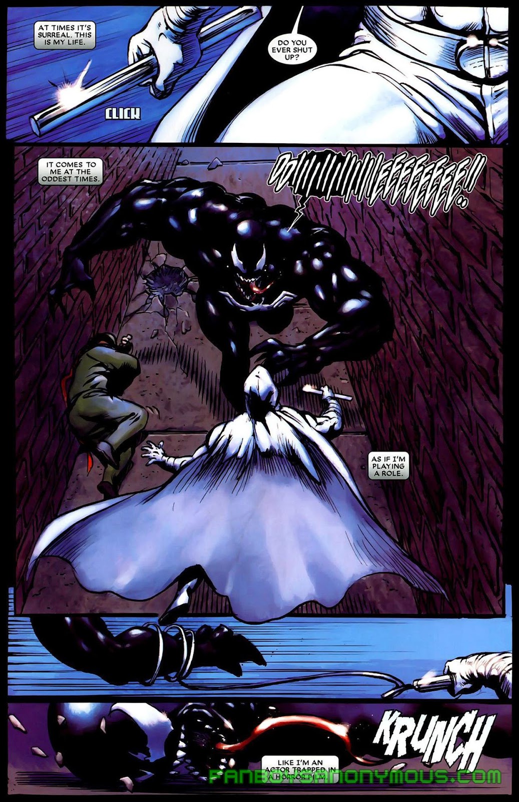 Moon Knight vs Venom in "The Death of Marc Spector". 
