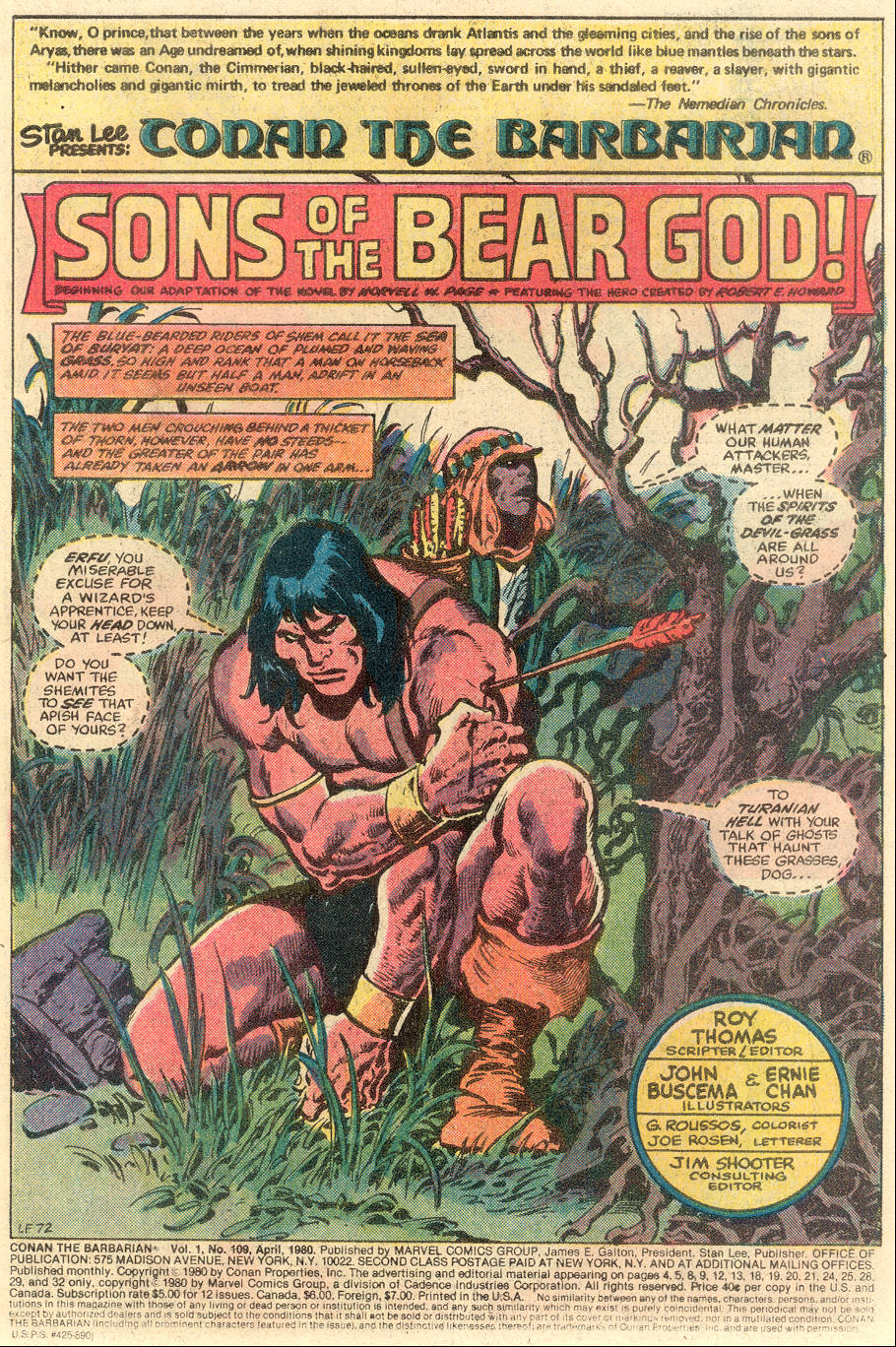Conan the Barbarian (1970) Issue #109 #121 - English 2