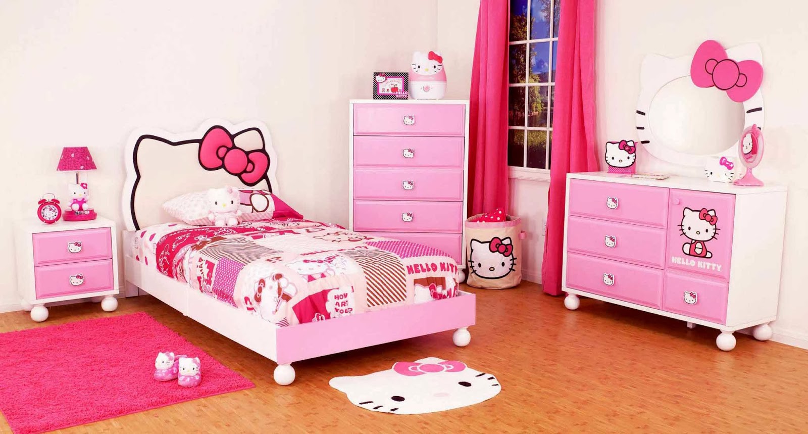Foto Desain Kamar Tidur Anak Cewek Simple Warna Pink Desain