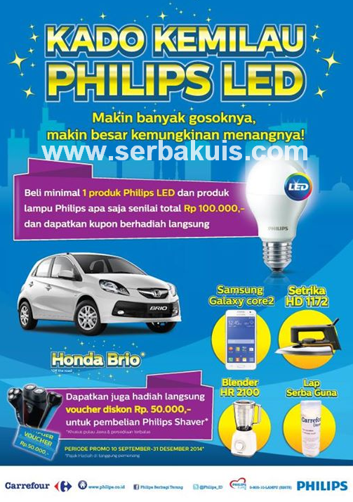 Promo Kado Kemilau Philips LED Berhadiah Utama Mobil Honda Brio