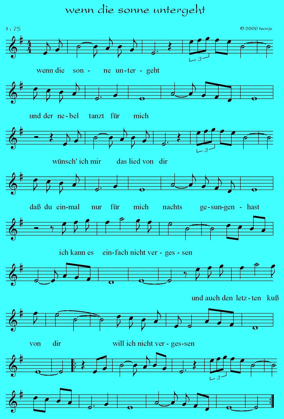 Wenn Die Sonne Ihre Strahlen Text Und Noten lieder & saitenspiel - tronjes blog: Oktober 2012