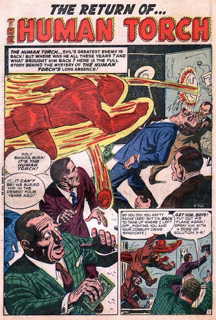 Young Men 24 Human Torch page 1: 'Holy smokes!' in dialog